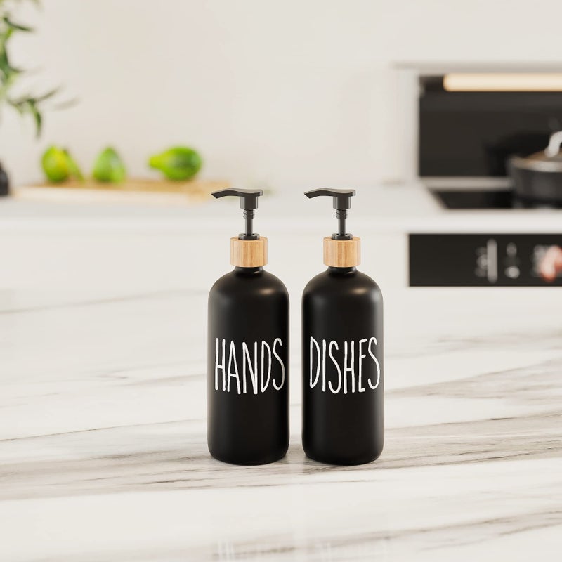 Aeakey Soap Dispenser Dish Soap Dispenser For Kitchen Sink.Glass Hand Soap Dispenser  Modern Farmhouse Decor Dish Soap Dispenser For Bathroom Kitchen Sink Decor - Image 3
