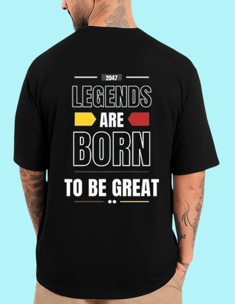 DIVIS Oversized Black Graphic T-Shirt for Men - Image 1
