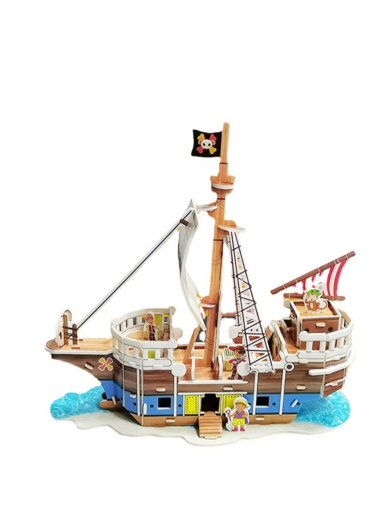 Whimsy 3D Puzzles kids games  - Pirate Ship Jigsaw Puzzles, Brain Teaser Puzzles, Fun yet challenging Family toys Test your skills & imagination, Stress Relief Early Education Development Toy for Adults & Age 3 Years Up  - Image 3