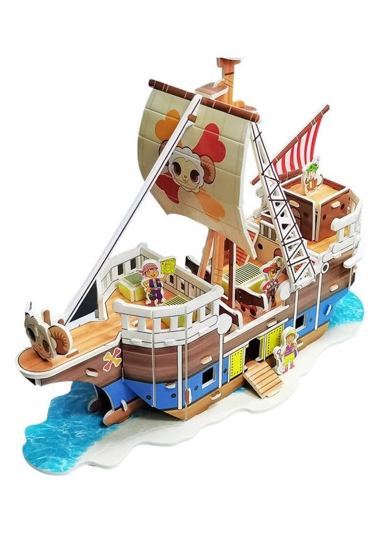 Whimsy 3D Puzzles kids games  - Pirate Ship Jigsaw Puzzles, Brain Teaser Puzzles, Fun yet challenging Family toys Test your skills & imagination, Stress Relief Early Education Development Toy for Adults & Age 3 Years Up  - Image 2