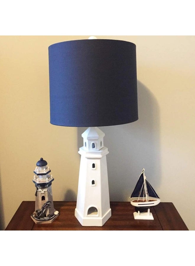 YK Decor Wooden Lighthouse Decor, 10.25Inch Decorative Nautical Lighthouse Rustic Ocean Sea Beach Themed Lighthouse Decoration, Handcrafted Tabletop Nautical Themed Home Decor Bathroom Decor(Seabird & Anchor) - Image 3