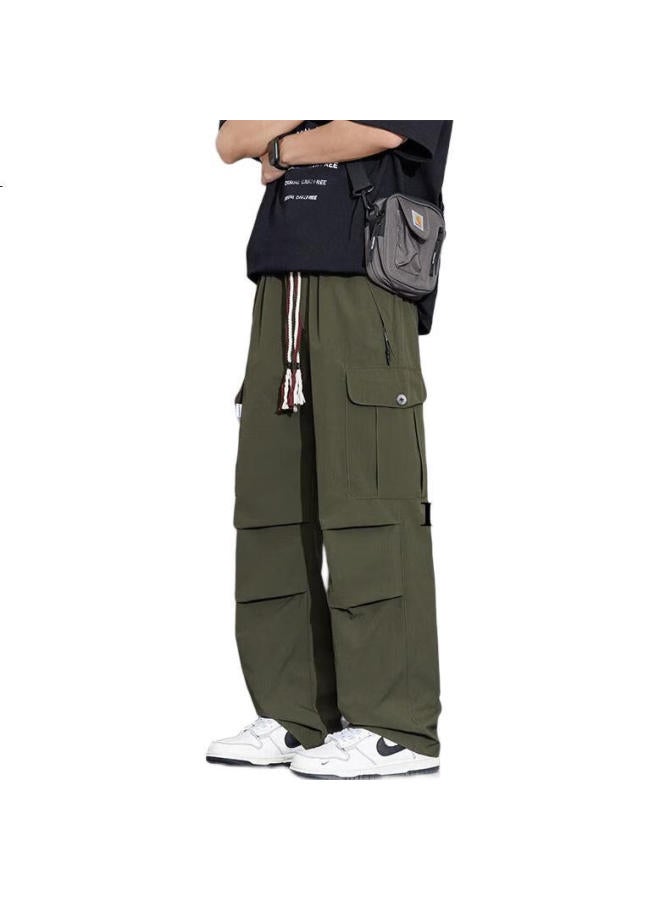 I'M David Men'S American Style Work Pants Spring Summer Autumn Straight Leg Casual Pants Functional Paratrooper Pants Woven Plus Size Men'S Pants - Image 2