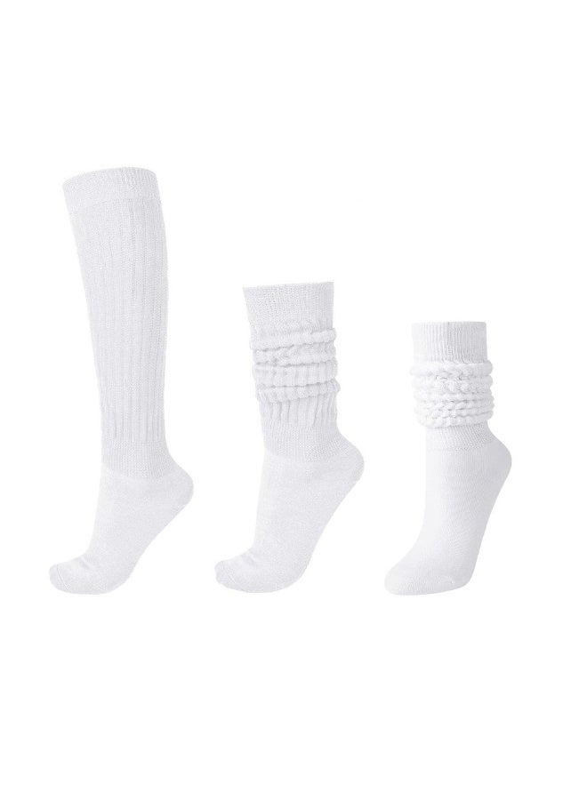 2 زوج من الجوارب الطويلة المطوية والمكدسة والجوارب الفضفاضة والجوارب الطويلة حتى الركبة للنساء والفتيات - Image 4