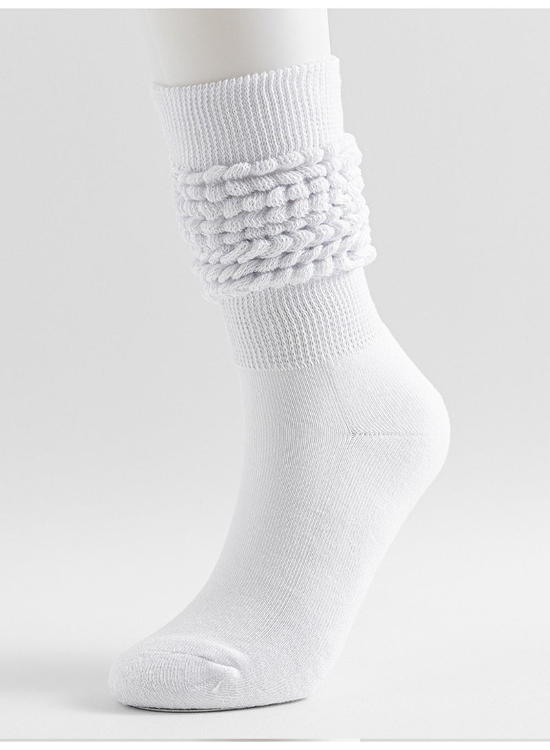 2 زوج من الجوارب الطويلة المطوية والمكدسة والجوارب الفضفاضة والجوارب الطويلة حتى الركبة للنساء والفتيات - Image 5