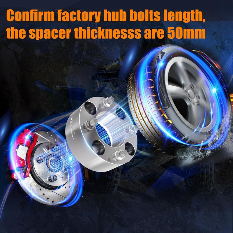 GAsupply 4x110 Wheel Spacers 2 Inch ATV Wheel Spacer Adapters 74mm Hub Bore with 10×1.25 Studs - 2 Pack - Image 5