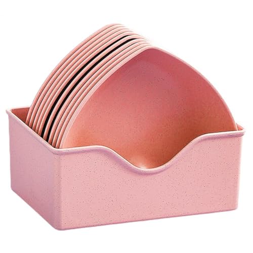 Ceplo10-Piece Unbreakable Heart Shaped Dinner Plates Set Small Snack, Dessert & Salad Dishes Microwave, Oven, Freezer & Dishwasher Safe Plastic Kids Safe, Perfect for Parties & Everyday Use (Pink) - Image 1