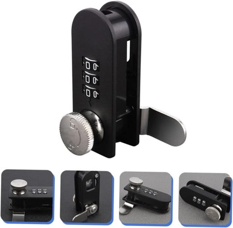 NIL JO 3 Digit Combination Lock Latch Password Drawer LockOffice File Cabinet Smart Cam Code Lock Furniture Password Turntable Lock Hardware