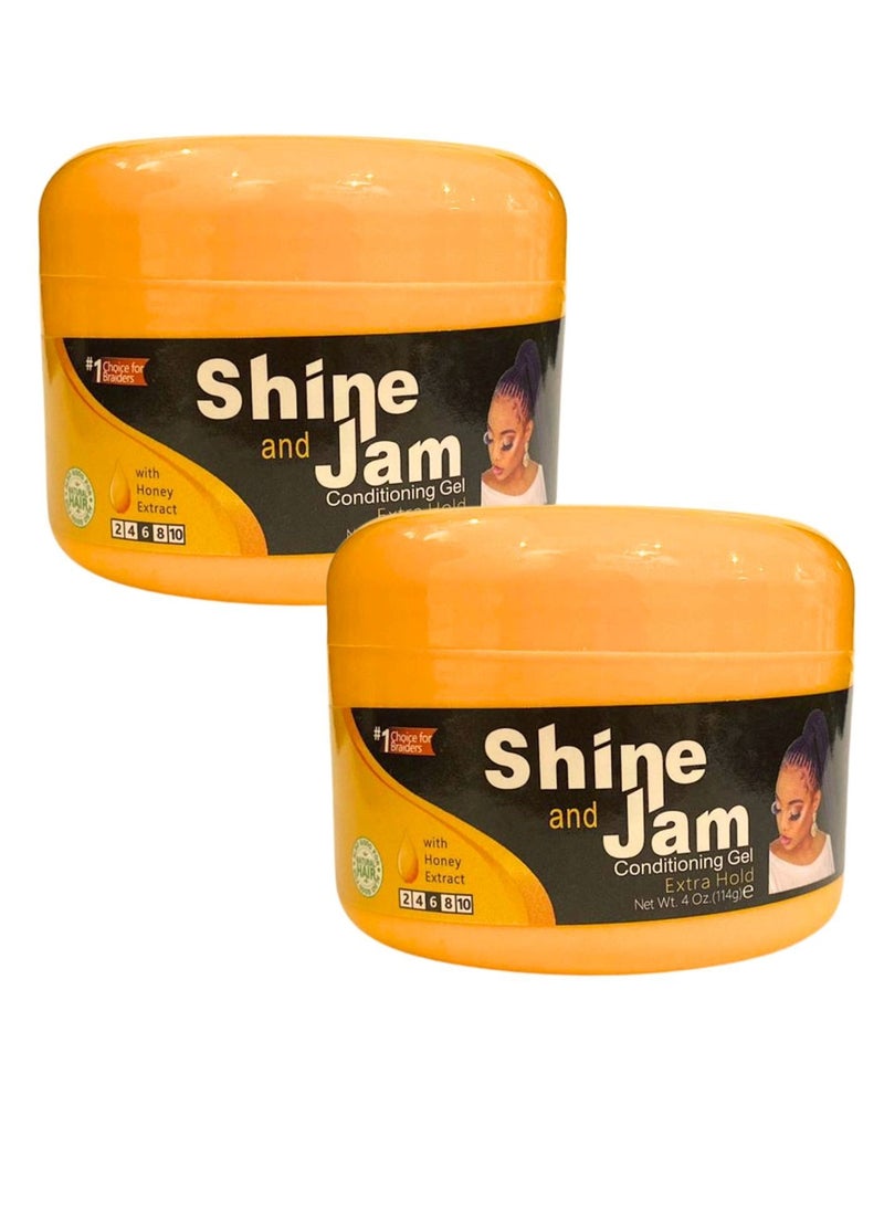 Shine 'n Jam - Pack of 2 Shine Jam Conditioning Gel Braid Gel Edge Control For 4C Hair 114g - Image 1