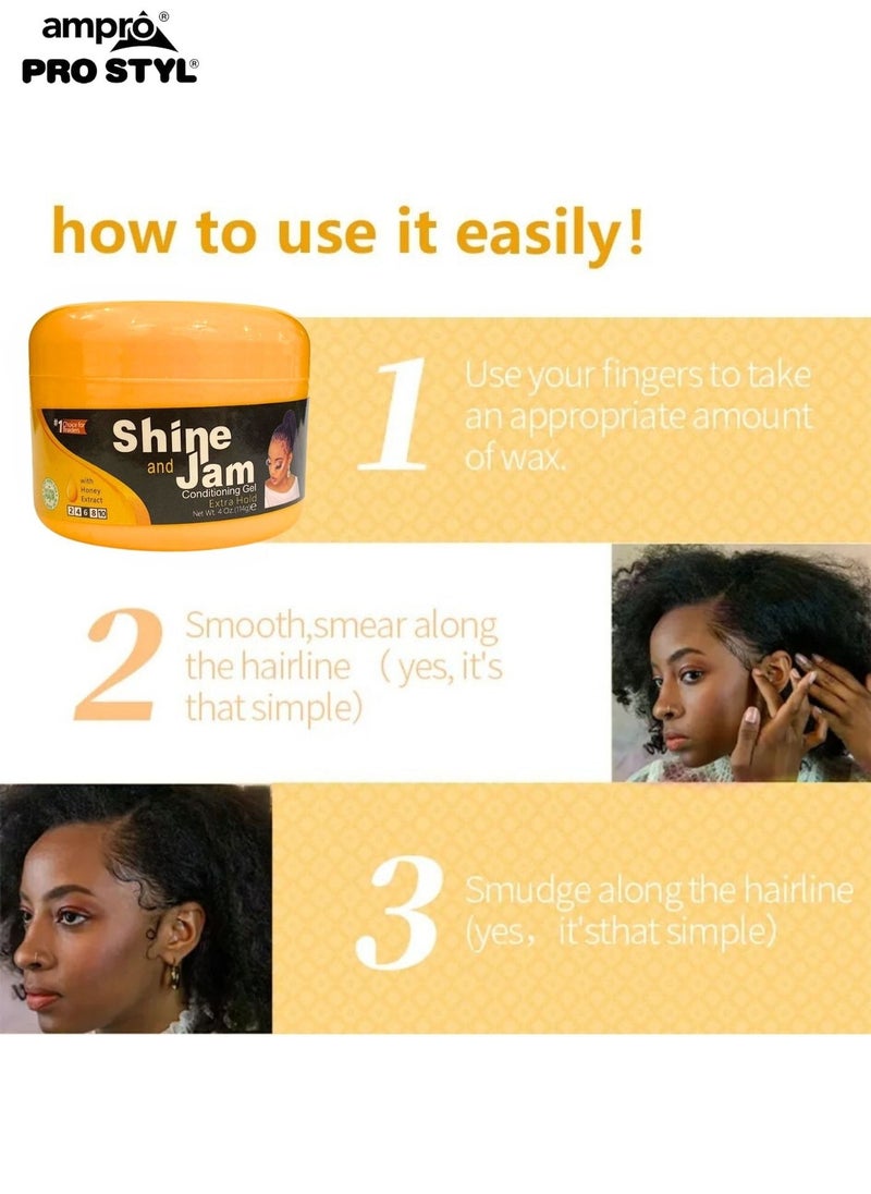 Shine 'n Jam - Pack of 2 Shine Jam Conditioning Gel Braid Gel Edge Control For 4C Hair 114g - Image 1