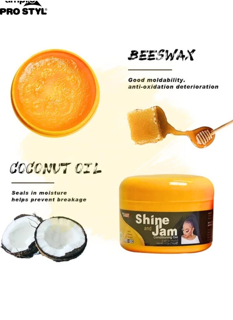 Shine 'n Jam - Pack of 2 Shine Jam Conditioning Gel Braid Gel Edge Control For 4C Hair 114g - Image 1