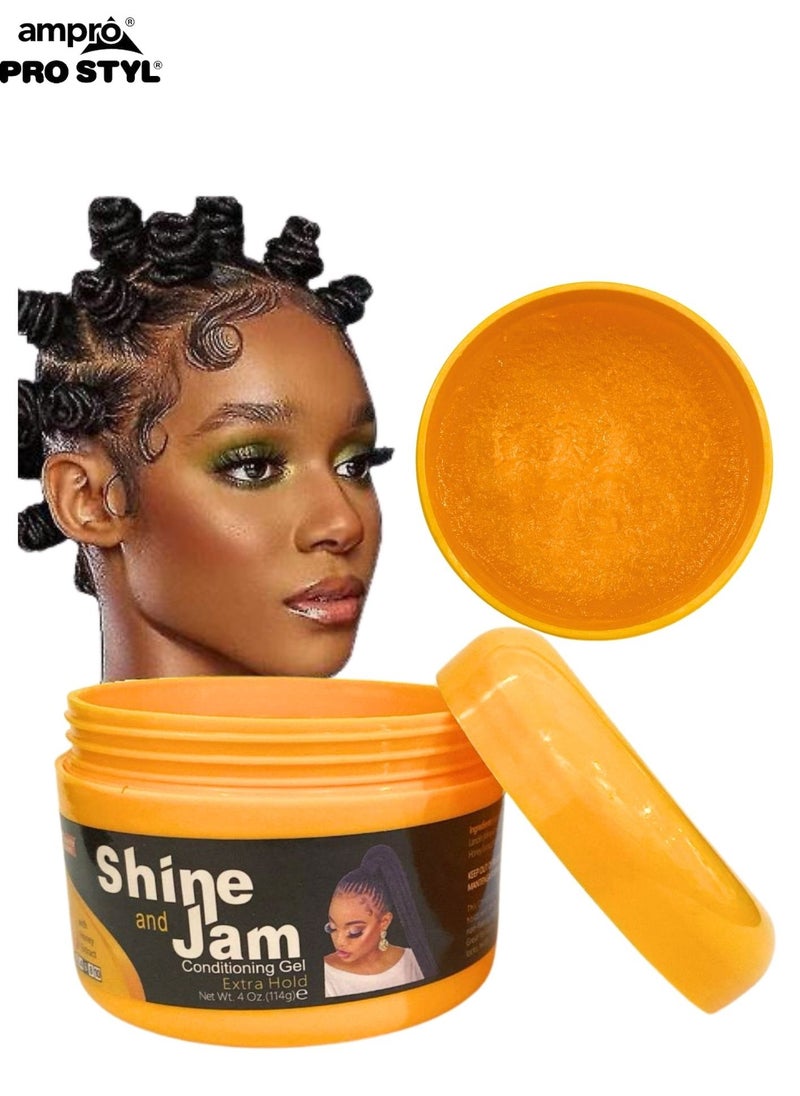 Shine 'n Jam - Pack of 2 Shine Jam Conditioning Gel Braid Gel Edge Control For 4C Hair 114g - Image 1