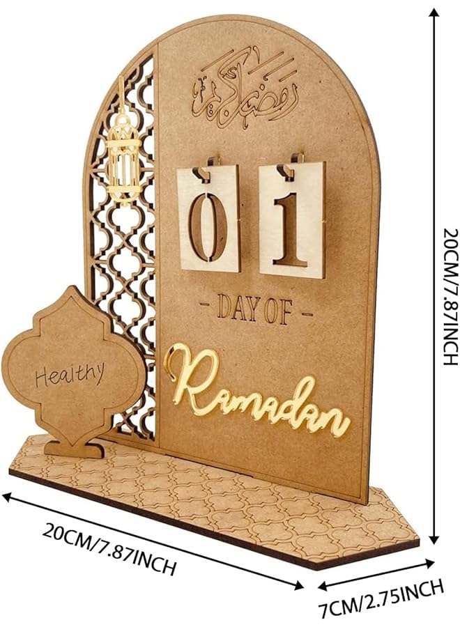 erorex Ramadan Advent Calendar 2024 Wooden Countdown Days 30 Days Home Decorations Diy Eid Decorations For Ramadan Parties Gifts For Kids Craft Decorations Lantern - Image 2