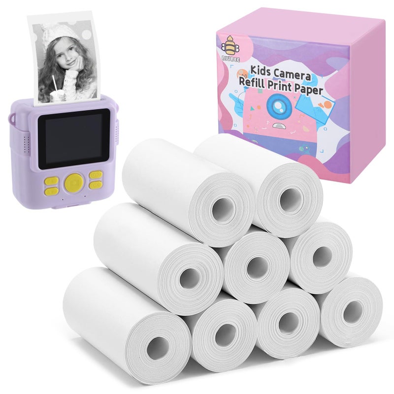 Biubee 9 Rolls Kids Instant Camera Print Refill Paper- Photo Printer Thermal Paper Rolls Instant Print Camera Refill Paper for 4 5 6 7 8 9 10 Year Old Girls Boys Birthday Gifts - Image 1
