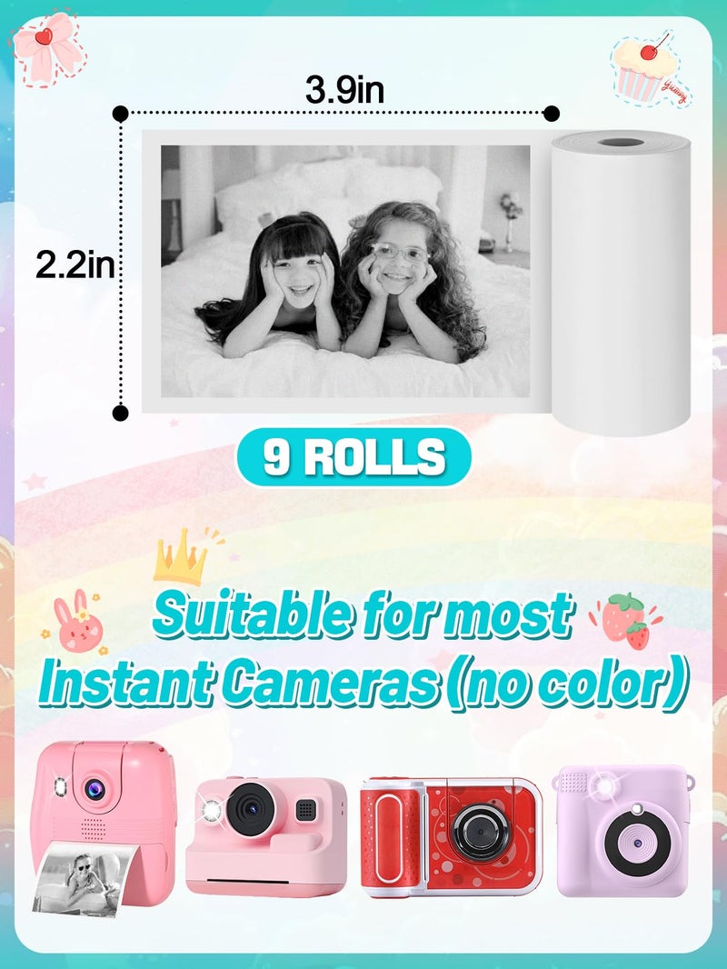Biubee 9 Rolls Kids Instant Camera Print Refill Paper- Photo Printer Thermal Paper Rolls Instant Print Camera Refill Paper for 4 5 6 7 8 9 10 Year Old Girls Boys Birthday Gifts - Image 5