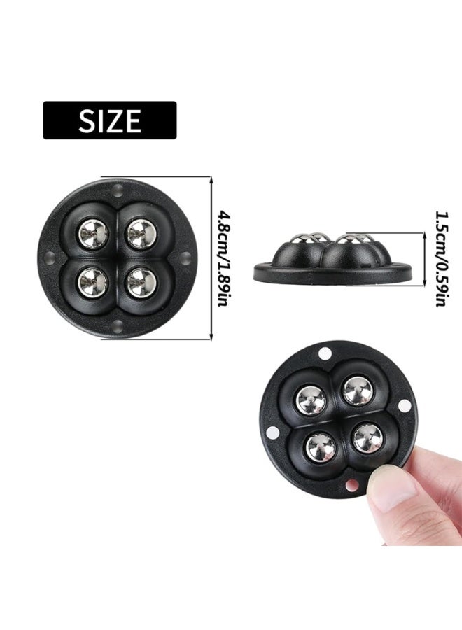 OSHIMA Self Adhesive Caster Wheels, Mini Ball Castors for Furniture Sliders & Appliance Rollers with 4 Steel Balls for Kitchen, 360 Degree, Self-Adhesive, Strong Castor Wheel, for Rubbish Bins, Furniture - Image 2