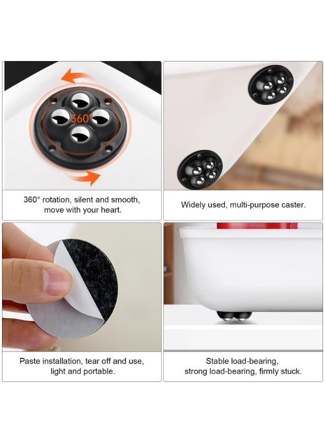 OSHIMA Self Adhesive Caster Wheels, Mini Ball Castors for Furniture Sliders & Appliance Rollers with 4 Steel Balls for Kitchen, 360 Degree, Self-Adhesive, Strong Castor Wheel, for Rubbish Bins, Furniture - Image 5
