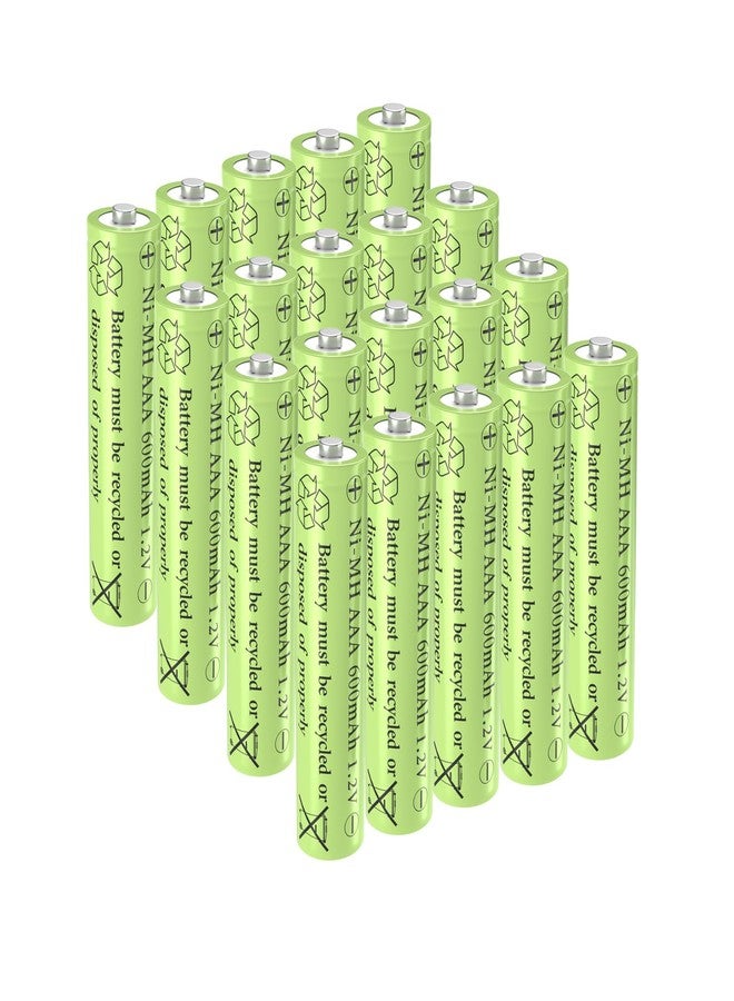 GSUIVEER Rechargeable Solar Light Batteries AAA NiMh 600mAh 1.2V for Outdoor Garden Lights (20 Pack) - Image 1