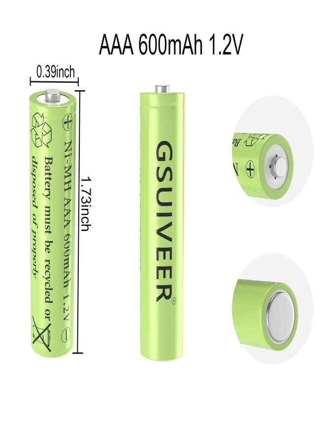 GSUIVEER Rechargeable Solar Light Batteries AAA NiMh 600mAh 1.2V for Outdoor Garden Lights (20 Pack) - Image 3