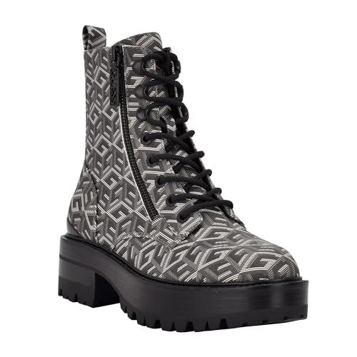 GUESS Women's Fearne Combat Boot, Black 008, 8 - Image 1