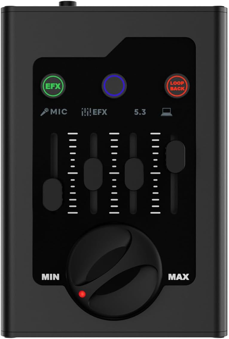 Keenso Sound Card, 4 Sound Effects Zero Latency Real Time Monitoring OTG Phone Connection Portable Aluminum Alloy with Built in Loopback Functionality (Black) - Image 5