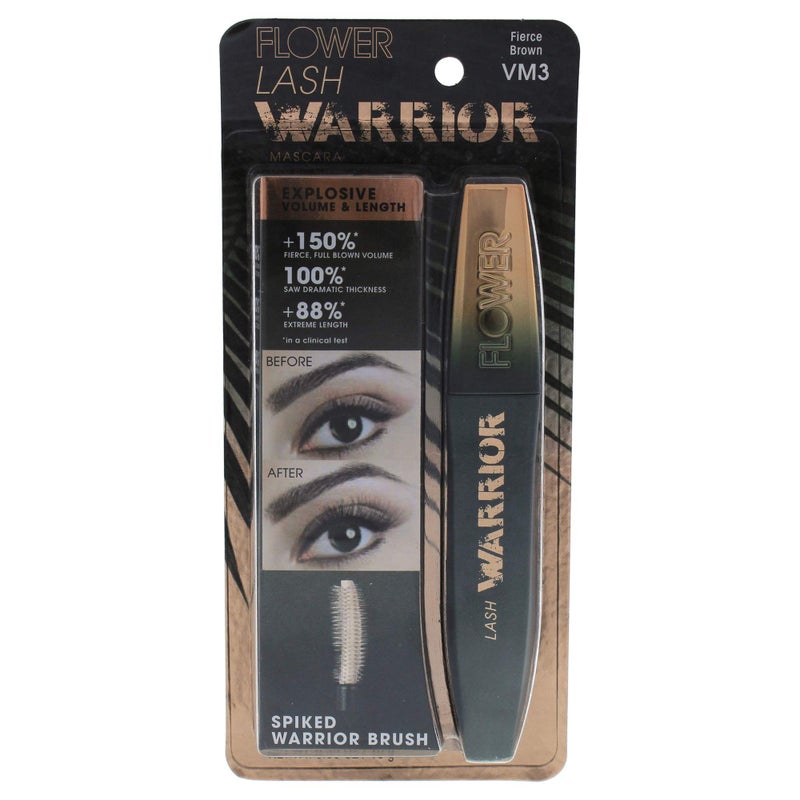 FLOWER BEAUTY Lash Warrior Mascara Volumizing Lashes Length Definition No Clumping, Fierce Brown, 0.35 Ounce - Image 1