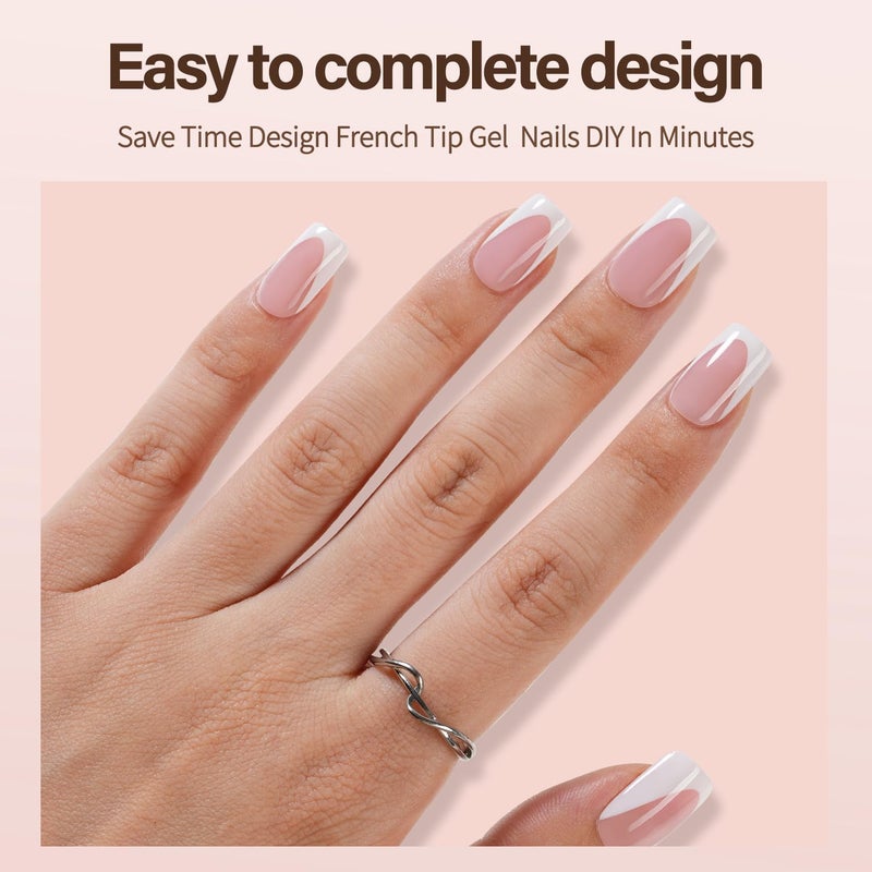 Vansiho Deep French Gel Nail Tips, 150Pcs Short Square Nail Tips, Pink Soft Gel French Tips Press on Nails, Fake Nails for Nail Art DIY 15 Sizes - Image 3