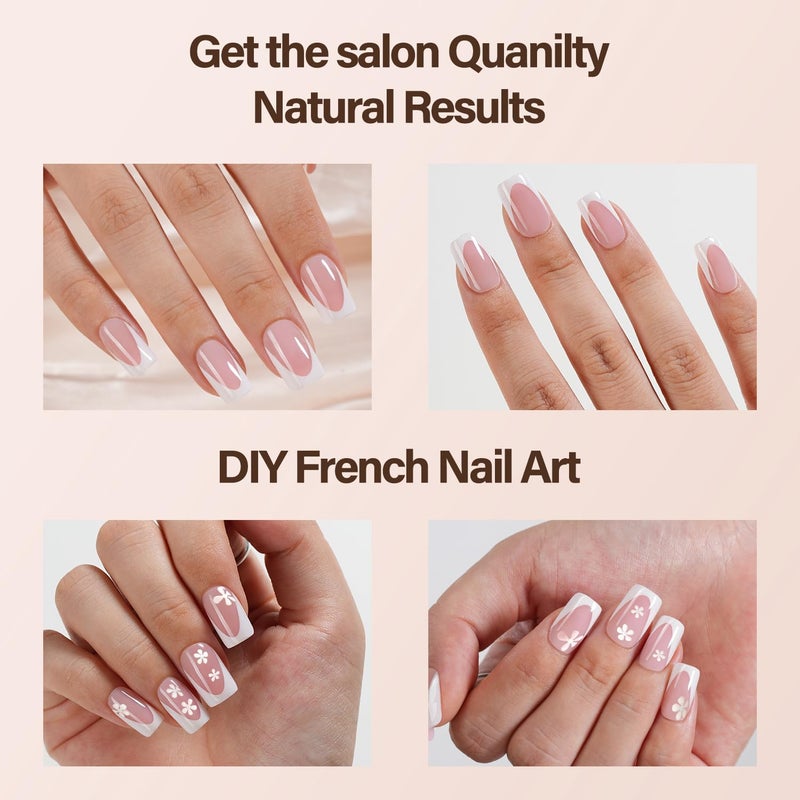 Vansiho Deep French Gel Nail Tips, 150Pcs Short Square Nail Tips, Pink Soft Gel French Tips Press on Nails, Fake Nails for Nail Art DIY 15 Sizes - Image 4