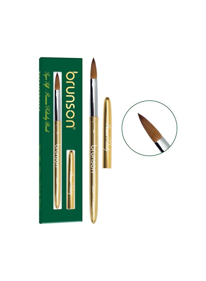 brunson فرشاة أظافر أكريليك 1 قطعة شعر سابل نقي فرشاة احترافية لرسم الأظافر للتجميل والعناية بالأقدام فرشاة كولينسكي لتطبيق الأكريليك وتوسيع الأظافر ونحت الأظافر ثلاثية الأبعاد حجم 08 - Image 1