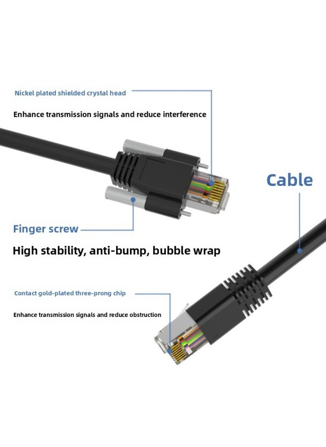 Generic High-flexible Industrial Camera Drag Chain Network Cable Ethernet Gigabit 10 Gigabit Ultra-six Network Connection Data Cable-Color:Vertical Head Nickel Plated-Line Length:8 M  - Image 4