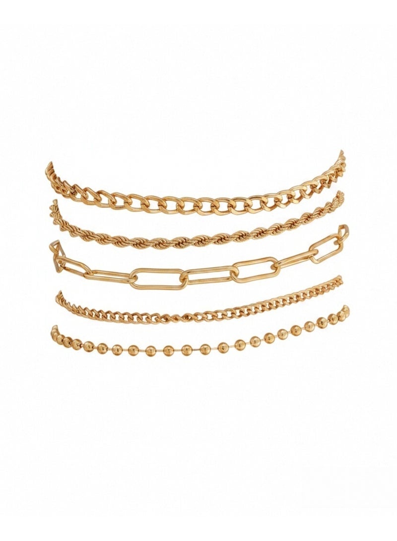Aurelle Minimalist Gold Anklet for Women Adjustable Layered Simple Fashion Jewelry for Everyday Wear - Image 3
