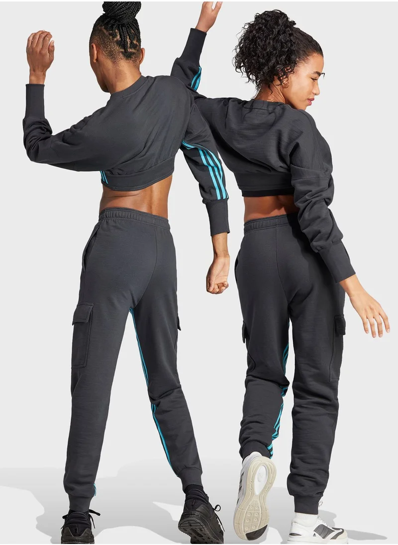 Adidas Dance 3-Stripes High-Waisted Tapered Cargo Joggers