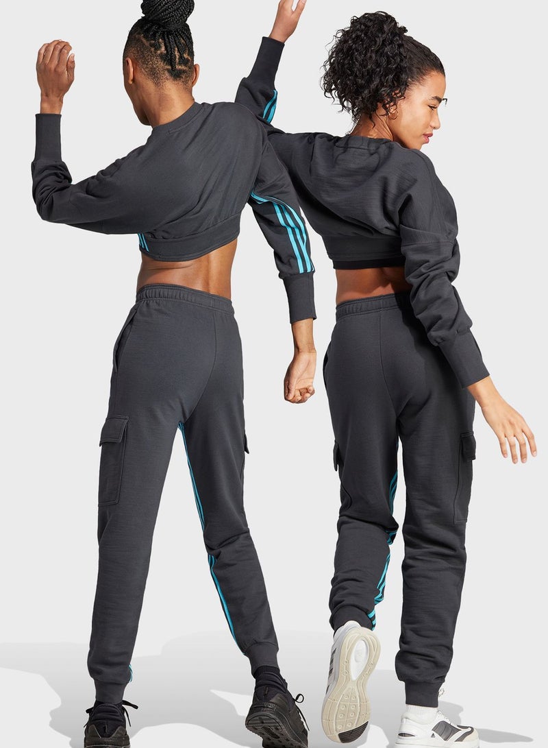 Adidas Dance 3-Stripes High-Waisted Tapered Cargo Joggers - Image 2