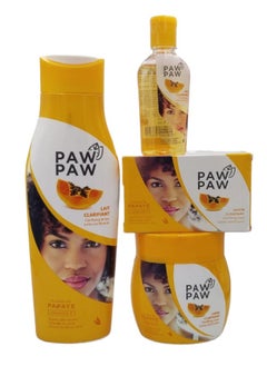 Paw Paw Body Purification Set with Papaya Extract and Vitamin E Lotion 300 ml Cream 300 ml Oil 60 ml Soap 180 grams 