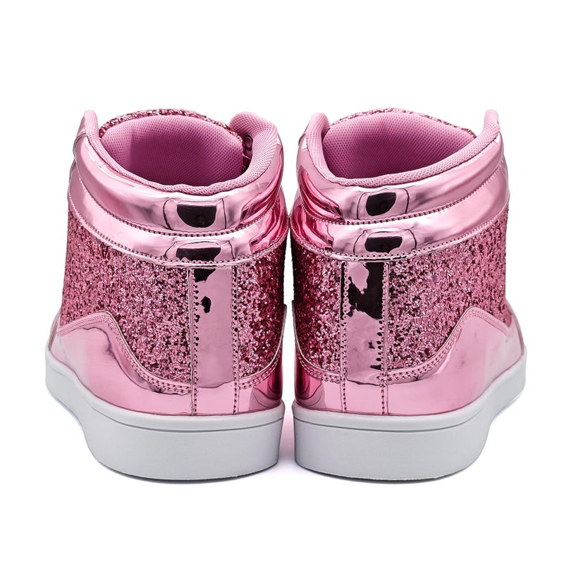 IGxx Glitter Shoes for Men High Top Flashing Party Casual Lace-up Sneakers Men - Image 4