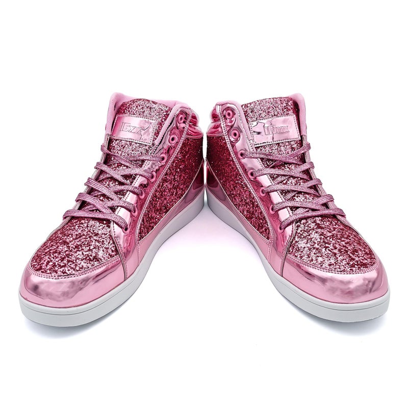 IGxx Glitter Shoes for Men High Top Flashing Party Casual Lace-up Sneakers Men - Image 2