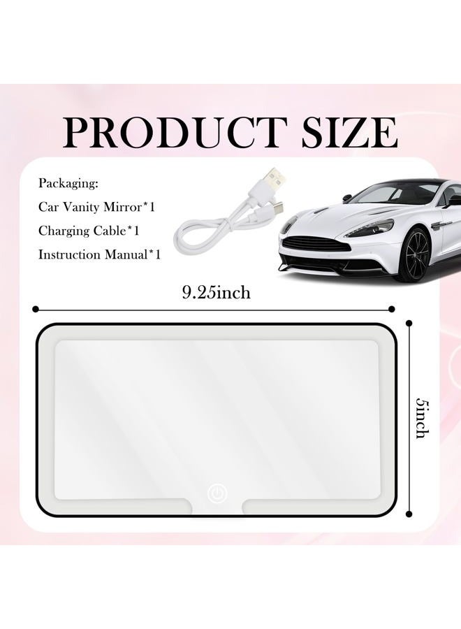 YGDMD Car Vanity Mirror with Lights & Rechargeable Design,Touchable LED Mirrors for Car Vanity with 3-color Light Adjustment Design,40 LED Beads Mirror for Cars Visor (Black) - Image 2