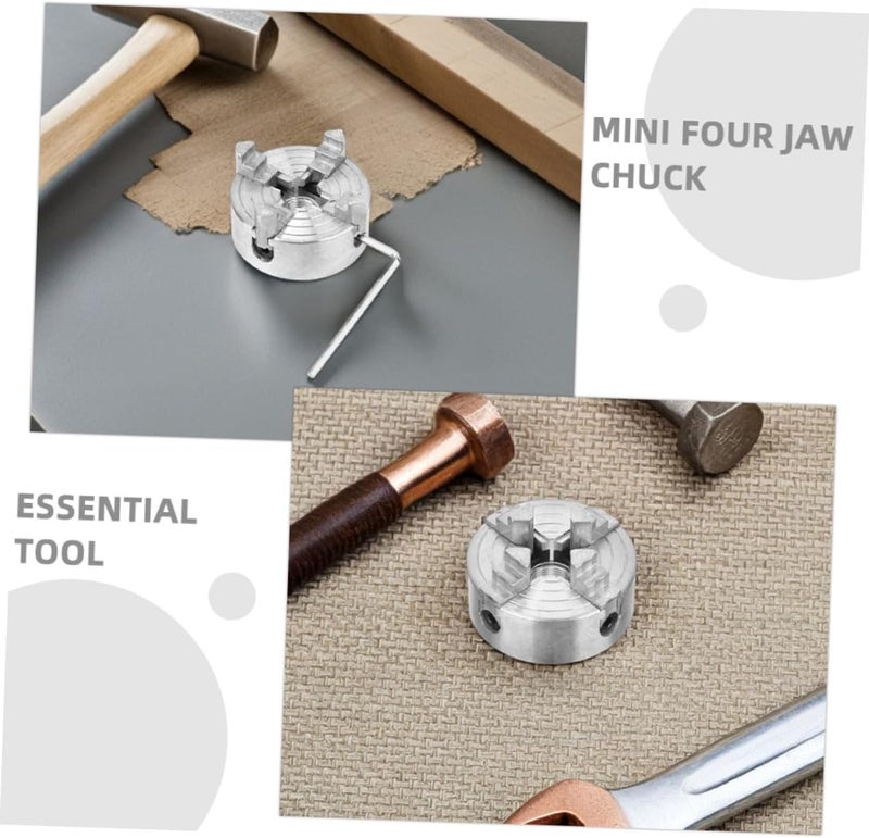 Mini Lathe Chuck with 4-jaw Manual Clamp Mechanical Lathe Scroll Chuck for Woodworking DIY Metal Turning Tool Accessory - Image 3