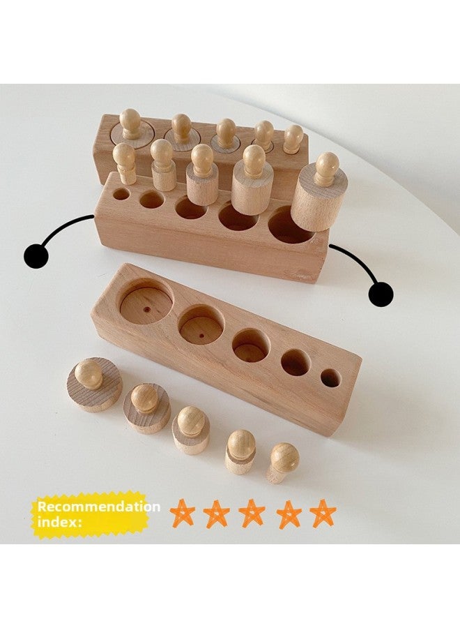 Montessori Montessori Montessori Early Childhood Teaching Aids Socket Cylinder 1-3 Years Old Children Cognitive Sensory Building Blocks-Color:Colored Socket Cylinder - Image 3