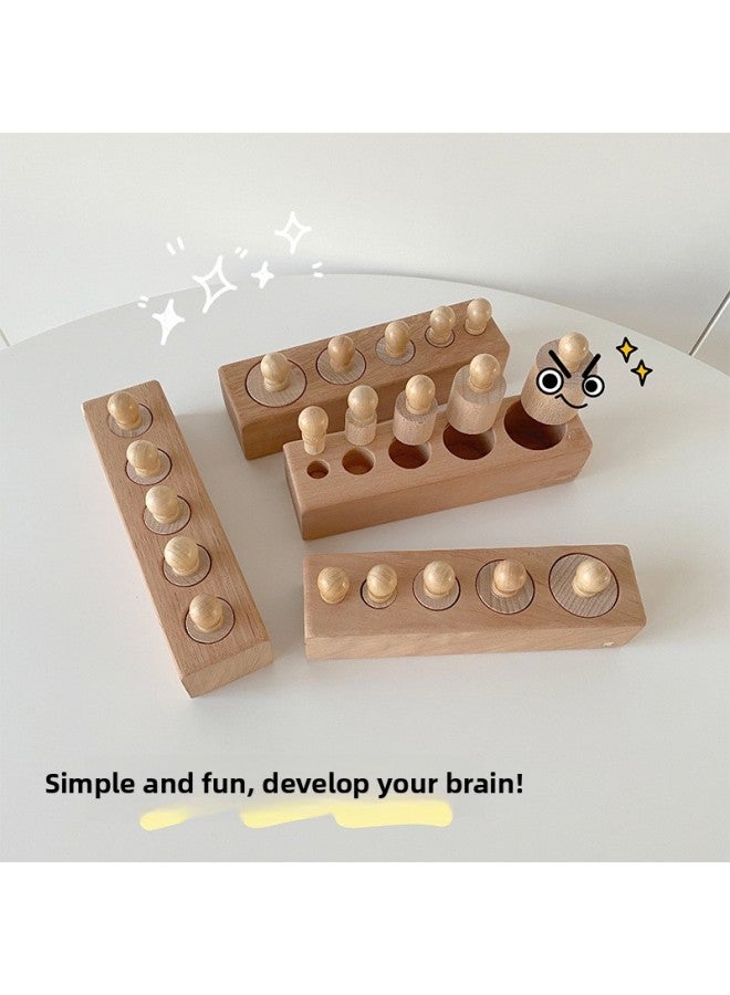 Montessori Montessori Montessori Early Childhood Teaching Aids Socket Cylinder 1-3 Years Old Children Cognitive Sensory Building Blocks-Color:Colored Socket Cylinder - Image 2