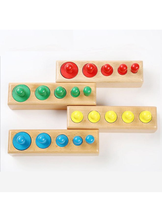 Montessori Montessori Montessori Early Childhood Teaching Aids Socket Cylinder 1-3 Years Old Children Cognitive Sensory Building Blocks-Color:Colored Socket Cylinder - Image 1