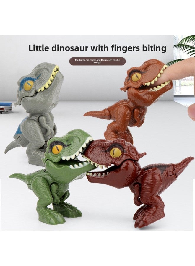 Finger-biting Dinosaur Joint Movable Tyrannosaurus Rex Egg Pack Simulation Dinosaur Model Toy Stall Toy-Color:Bite Finger (gray) Bag