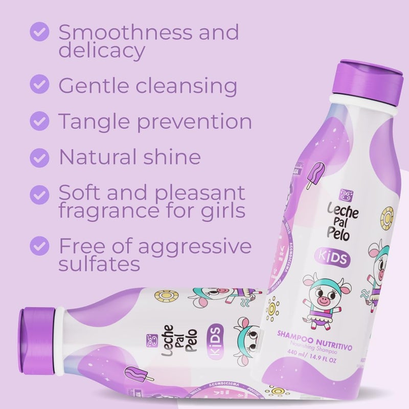 Leche Pal Pelo Kids Nourishing Shampoo - Gentle Daily Cleansing, Sulfate & Paraben-Free Formula with Jojoba, Coconut Milk, Aloe Vera - Hydrates, Defines, 14.9 fl.oz - Image 5