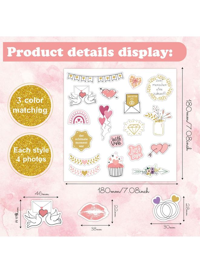 Bluejw Cross-border New Scrapbook Wedding Stickers Creative Valentine's Day Love DIY Decoration Planning Hand Account Wedding Stickers - Image 3