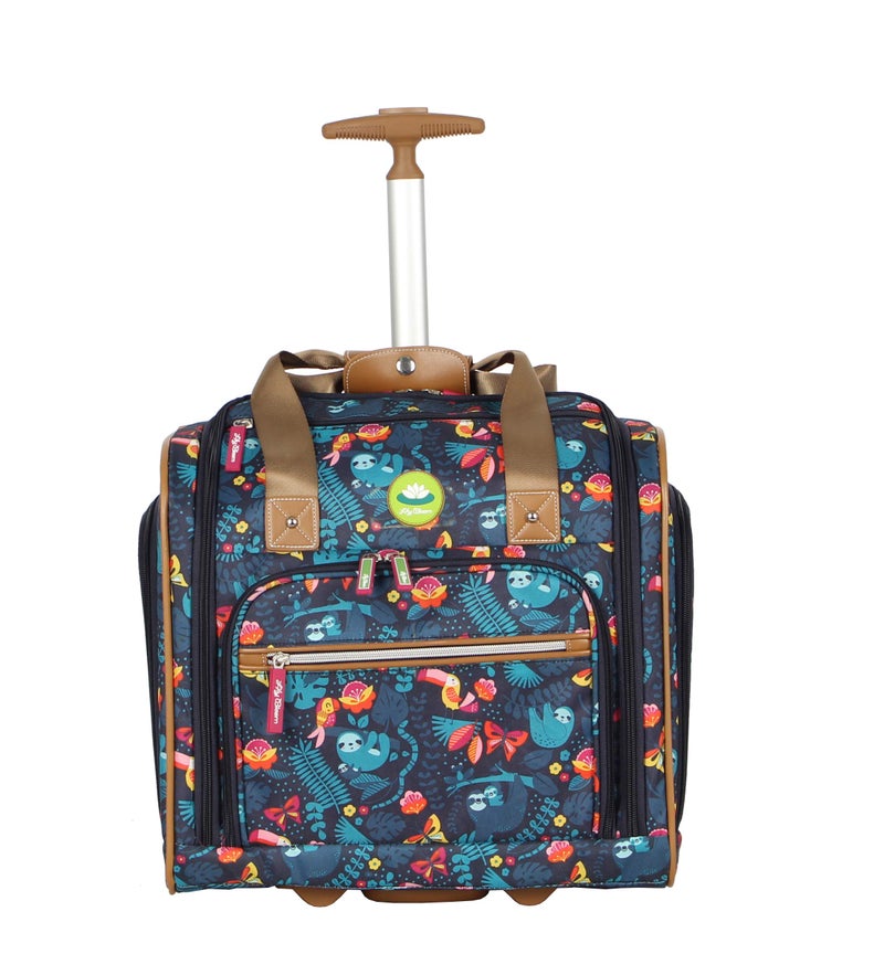 Lily Bloom Designer 15 Inch Carry On - Weekender Overnight Business Travel Luggage - Lightweight 2- Rolling Wheels Suitcase - Under Seat Rolling Bag for Women (Sloth to Me) - Image 1