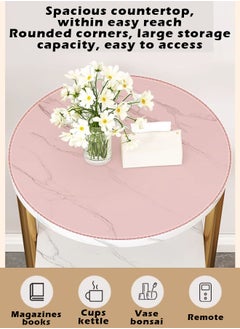 ZCM-HAPPY Three Layer Stone Pattern Side Table, High Grade Small Coffee Table for Living Room and Sofa, Elegant Storage Rack and Display Stand  - Image 3