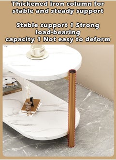 ZCM-HAPPY Three Layer Stone Pattern Side Table, High Grade Small Coffee Table for Living Room and Sofa, Elegant Storage Rack and Display Stand  - Image 5