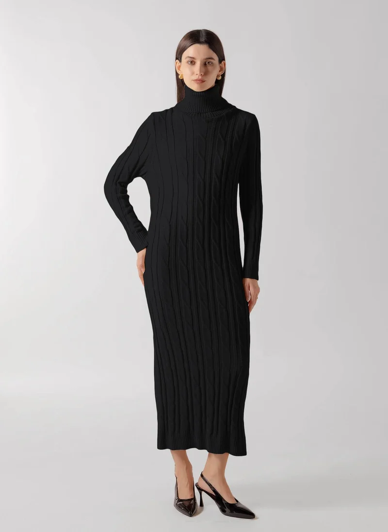 شايبس RIBBED TURTLENECK KNIT MAXI DRESS