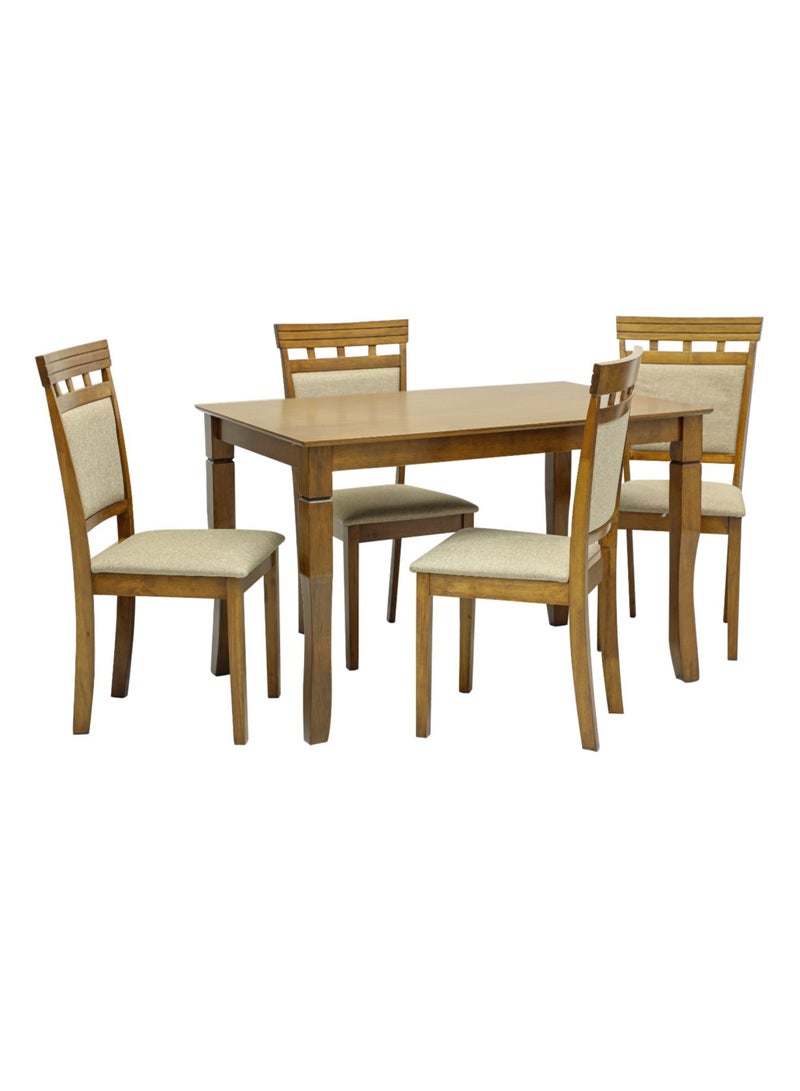 KARNAK Modern Wooden Dining Table Set (1+4) - Walnut Color 120cm  - Image 2