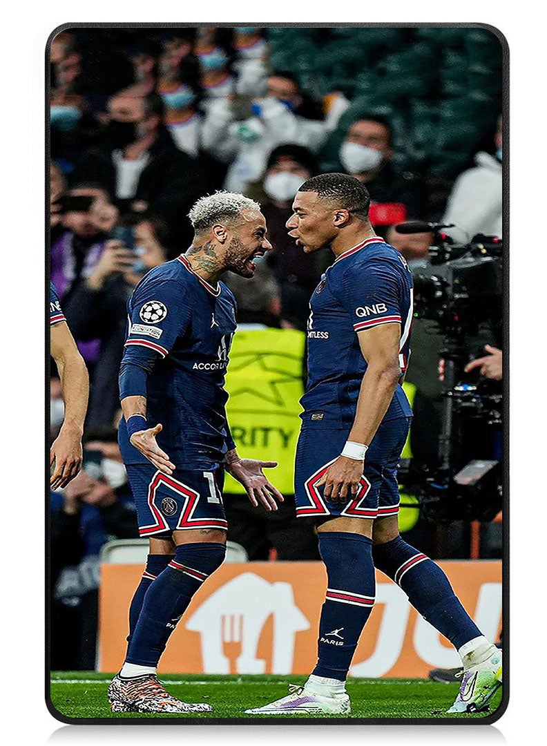 Theodor Protective Flip Case For Apple iPad Pro 11 (2024) With Trifold Stand Auto Wake Sleep Shockproof Cover Mbappe and Neymar 2 - Image 1