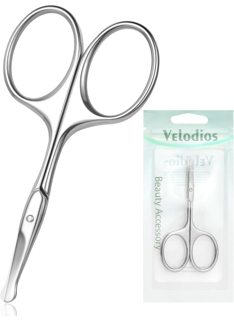 Velodios - Nose Hair Scissors Small Safety Facial Hair Scissors for Men and Women with Rounded Tip for Facial Eyebrow Mustache Beard Eyelashes Ear Grooming Scissors for Women - Image 1